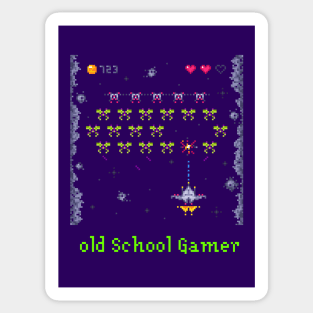 Retro Arcade Space Ship Video Game Sticker